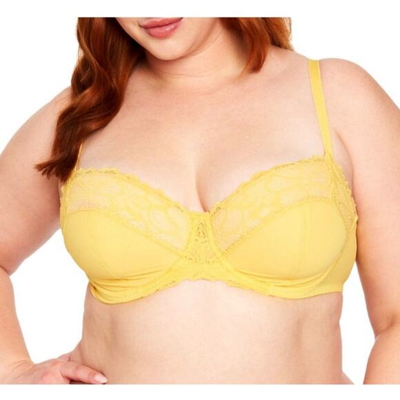 Frederick's of Hollywood Yellow Karoline Contour Balconette Bra - 34D - Picture 1 of 5